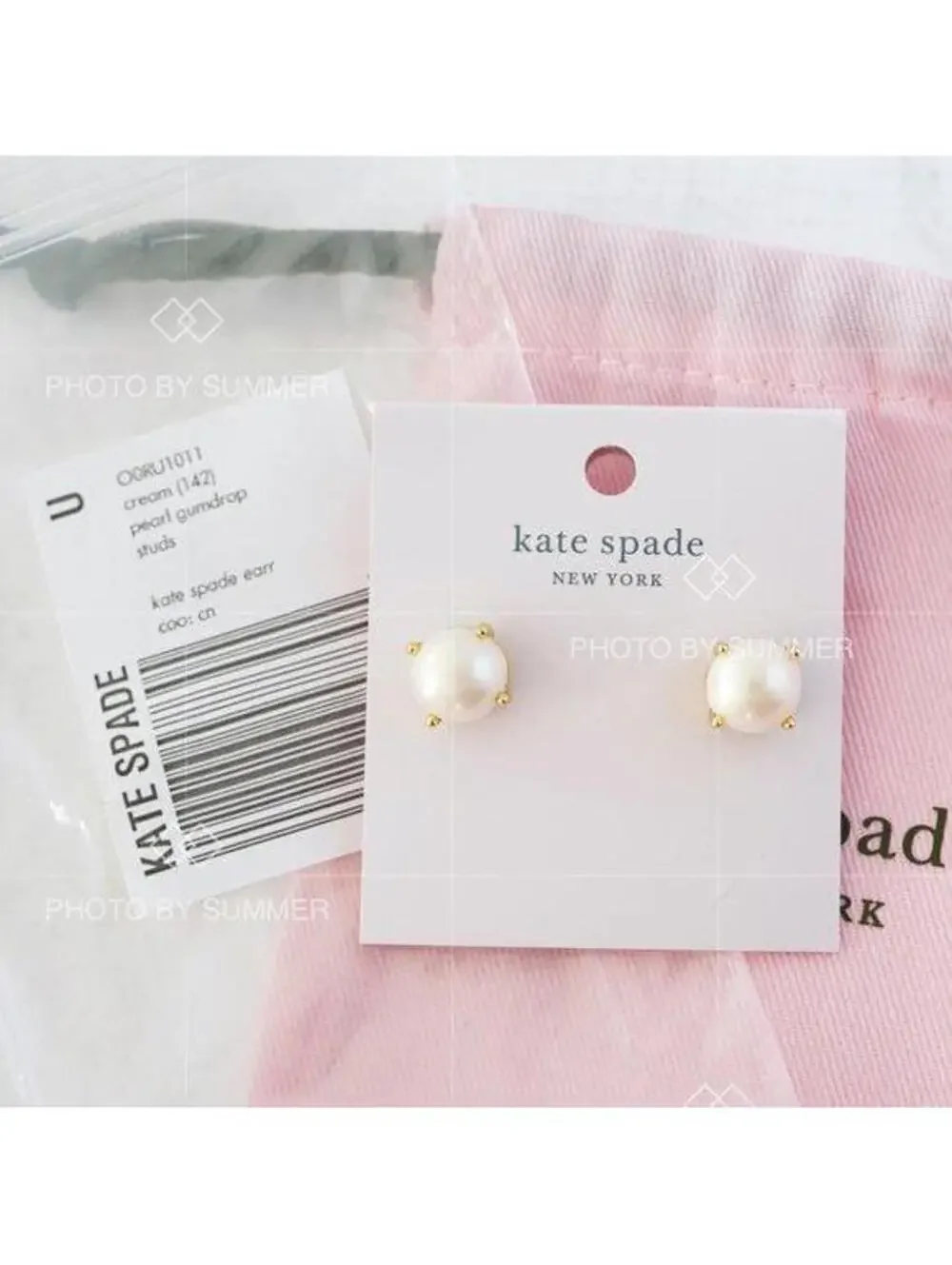 Kate Spade Gumdrop Pearl Stud Earrings Cream Multi